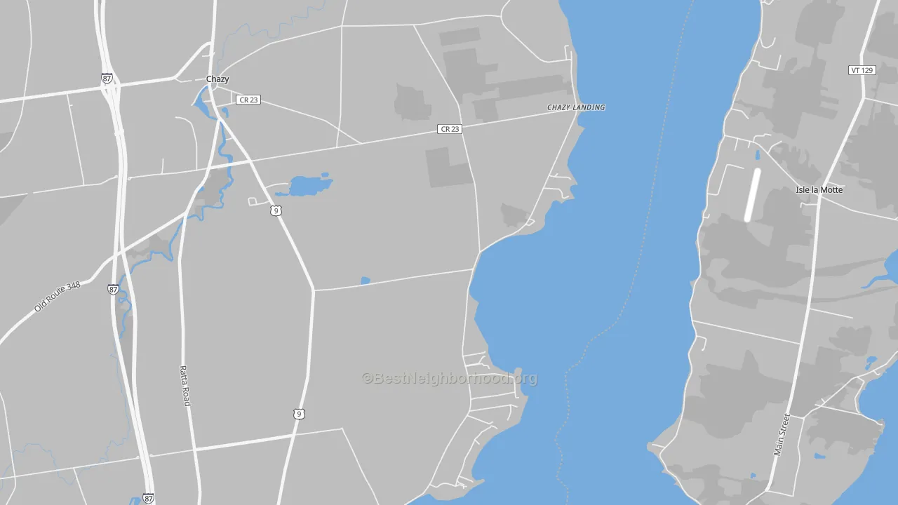 Transit Grade map of Chazy Landing, NY
