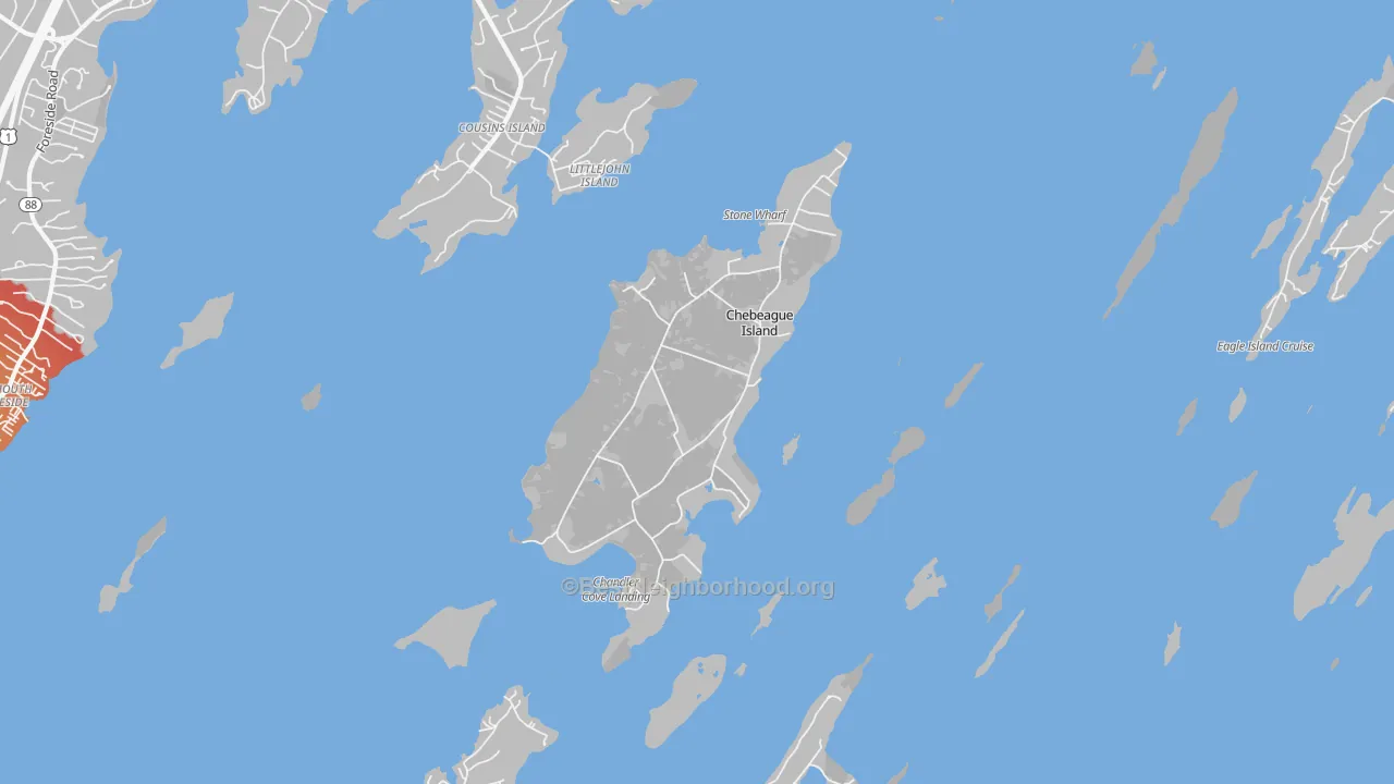 Transit Grade map of Chebeague Island, ME