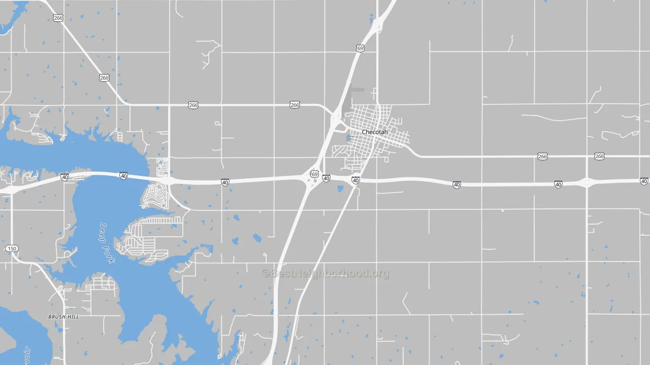 Transit Grade map of Checotah, OK