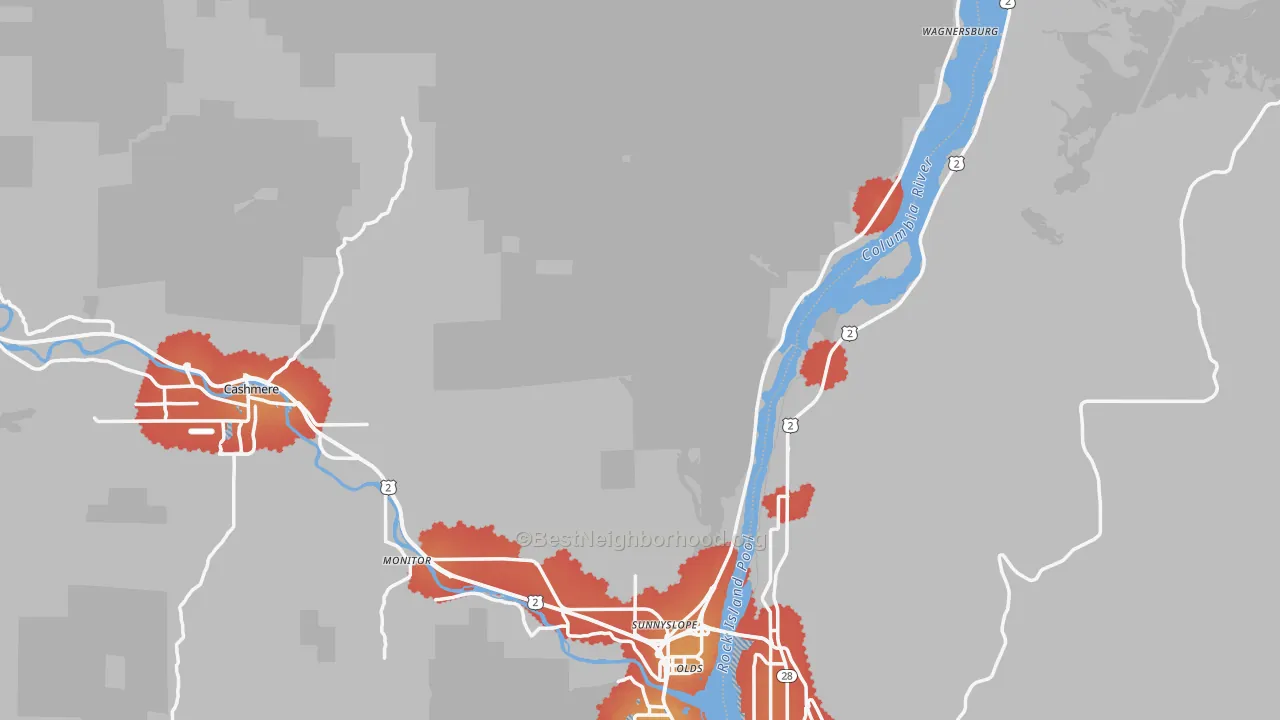 Transit Grade map of Chelan County, WA