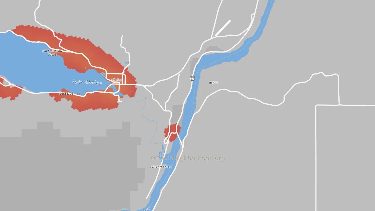 Transit Grade map of Chelan Falls, WA
