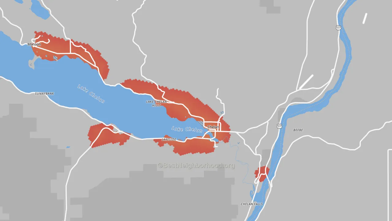 Transit Grade map of Chelan, WA