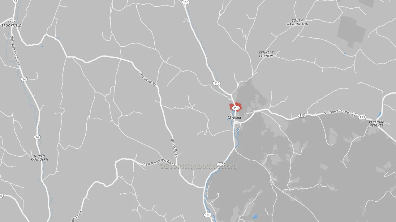 Transit Grade map of Chelsea, VT