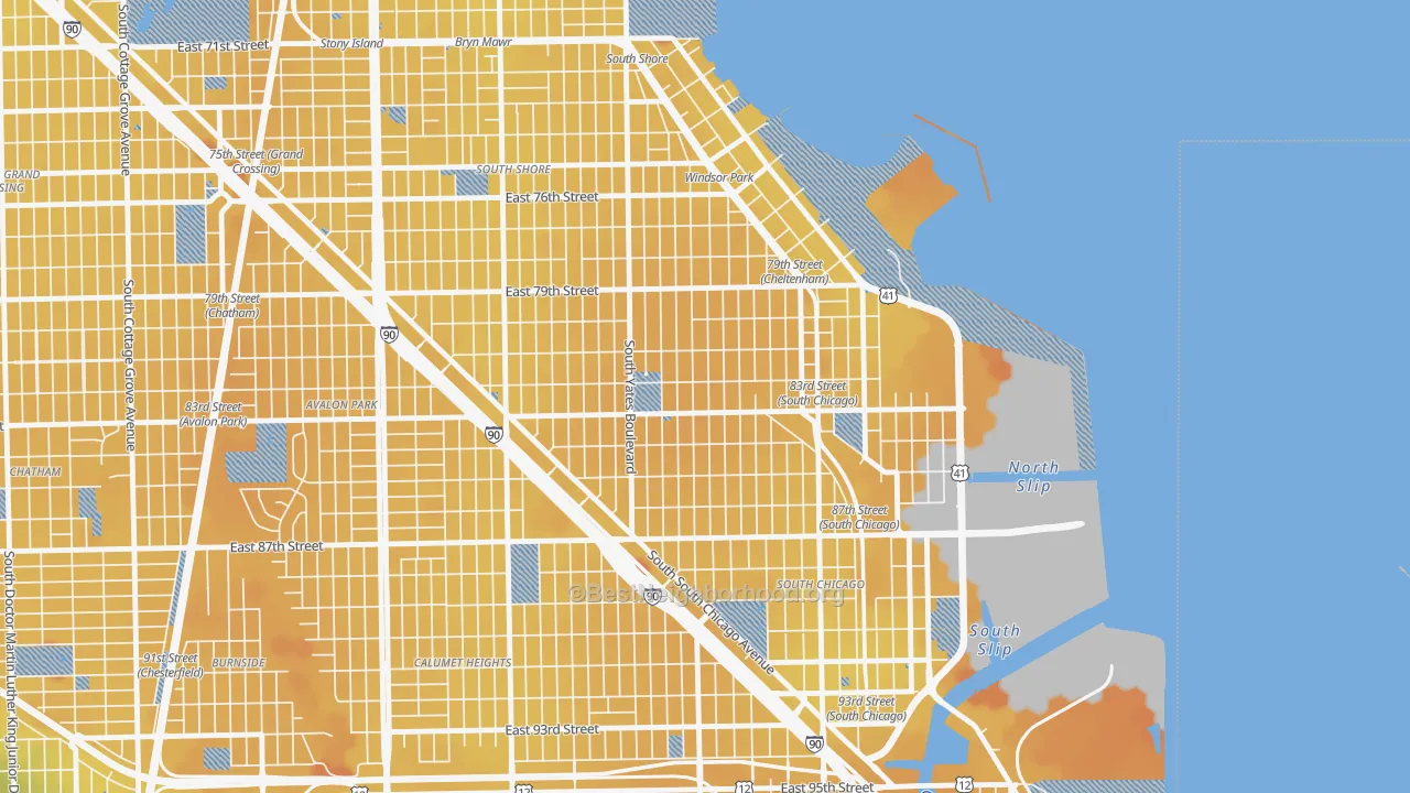 Transit Grade map of Cheltenham, Chicago, IL