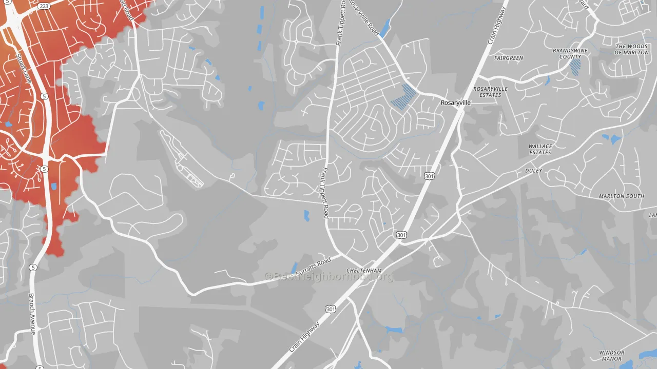 Transit Grade map of Cheltenham, MD