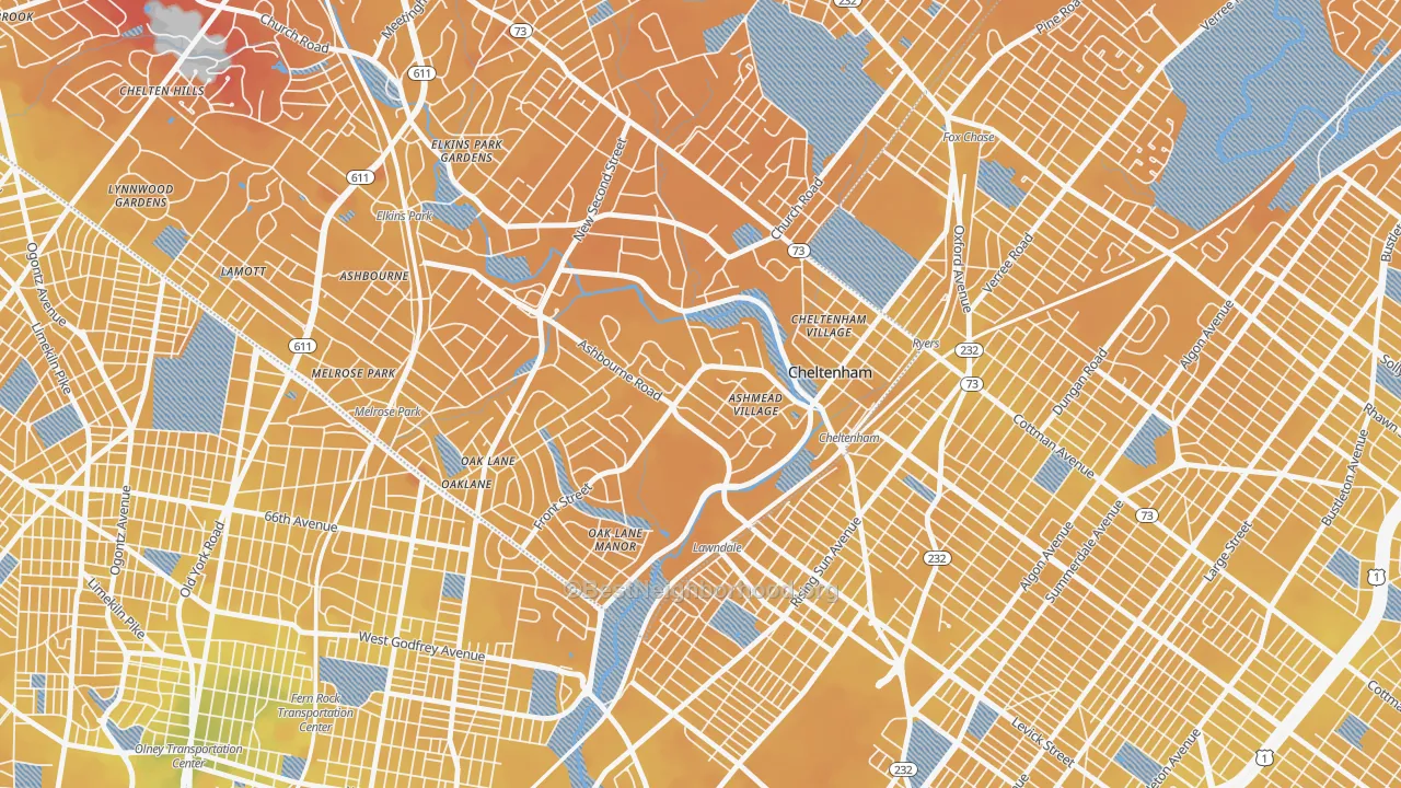 Transit Grade map of Cheltenham, PA