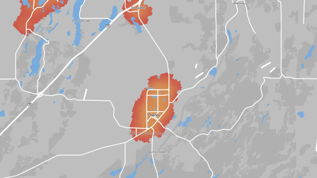 Transit Grade map of Cheney, WA