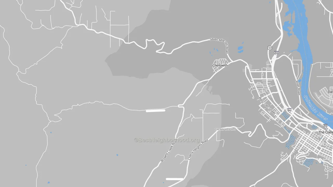 Transit Grade map of Chenoweth, OR