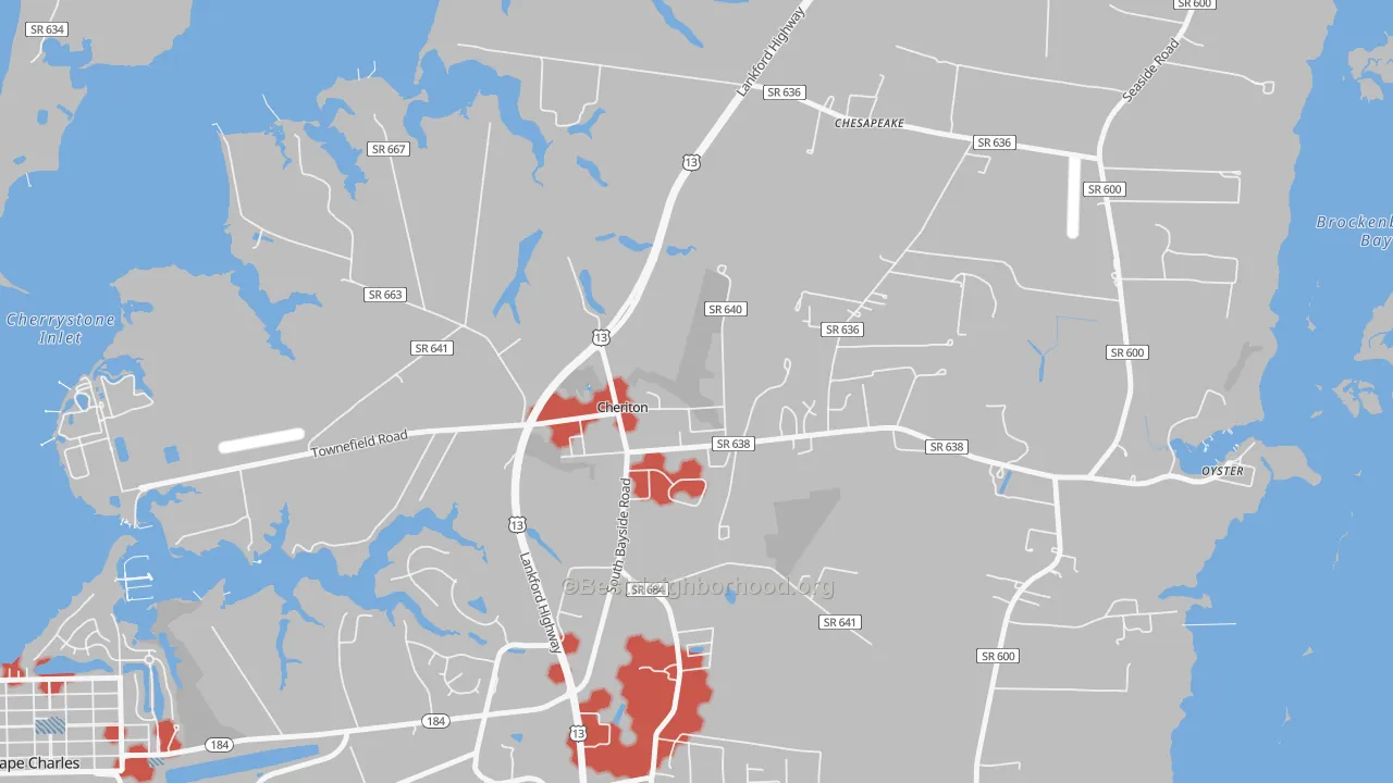Transit Grade map of Cheriton, VA