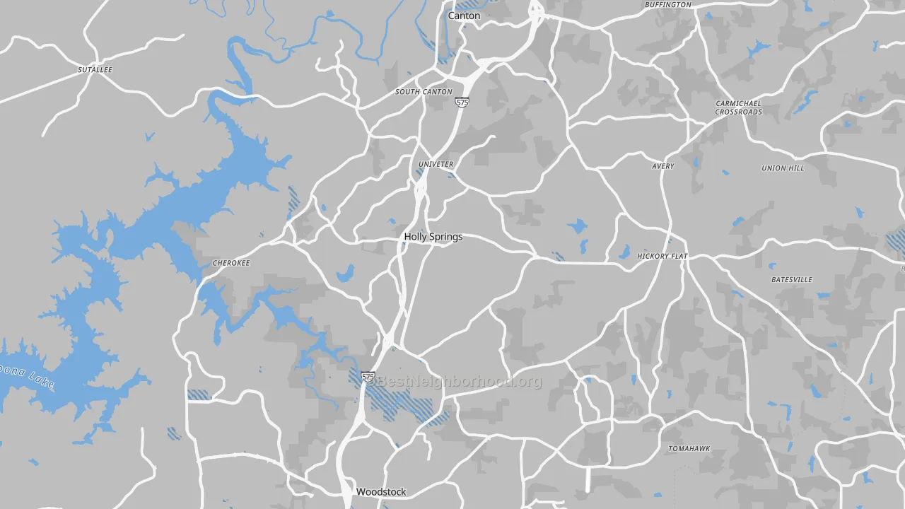 Transit Grade map of Cherokee County, GA