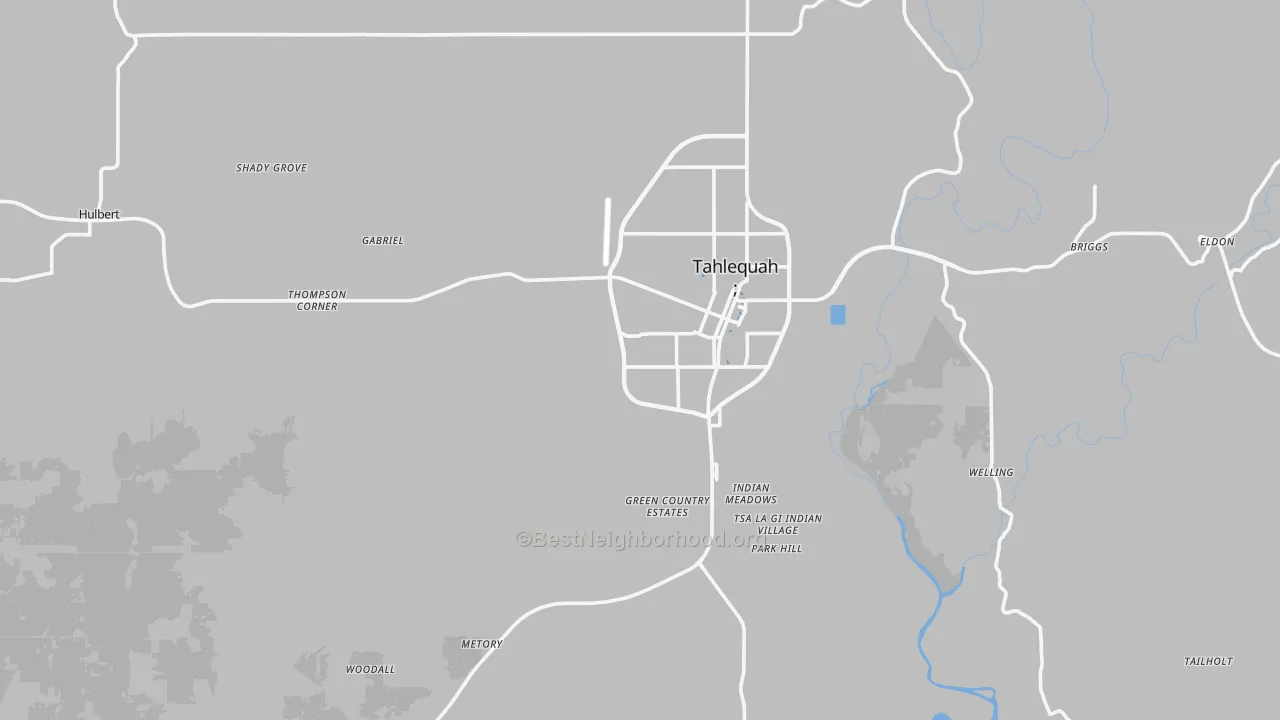 Transit Grade map of Cherokee County, OK