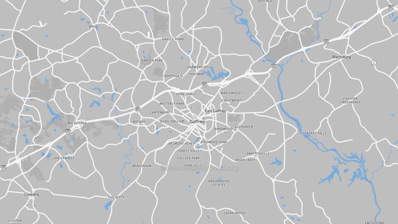 Transit Grade map of Cherokee County, SC