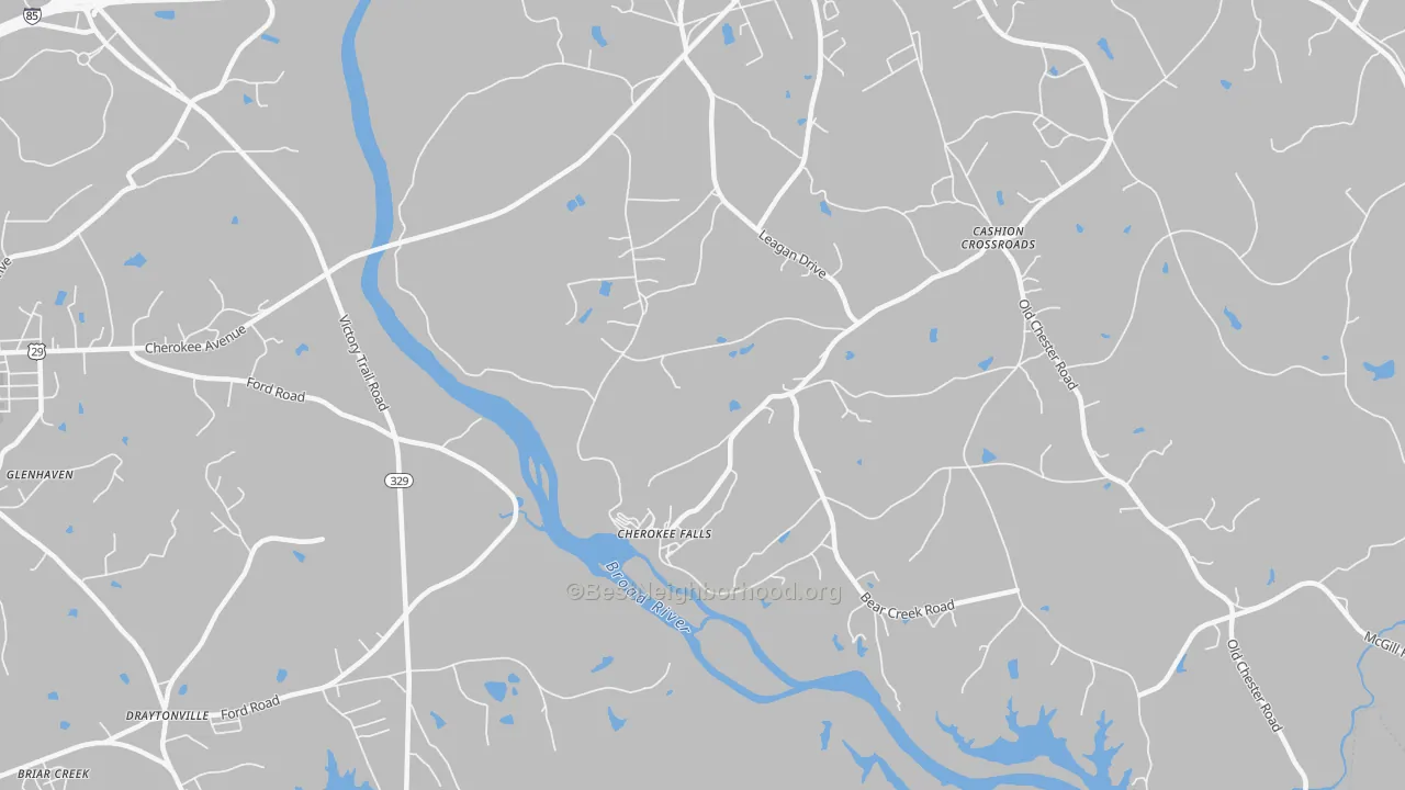 Transit Grade map of Cherokee Falls, SC