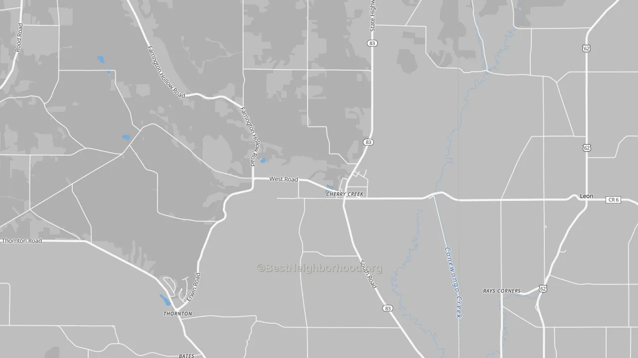 Transit Grade map of Cherry Creek, NY