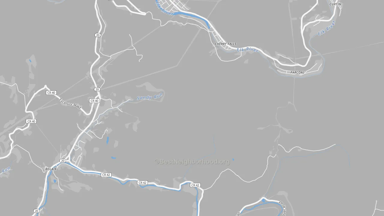 Transit Grade map of Cherry Falls, WV