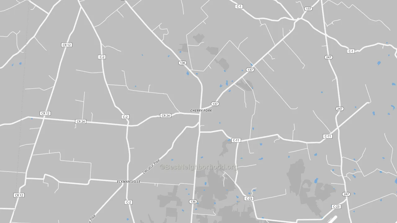 Transit Grade map of Cherry Fork, OH
