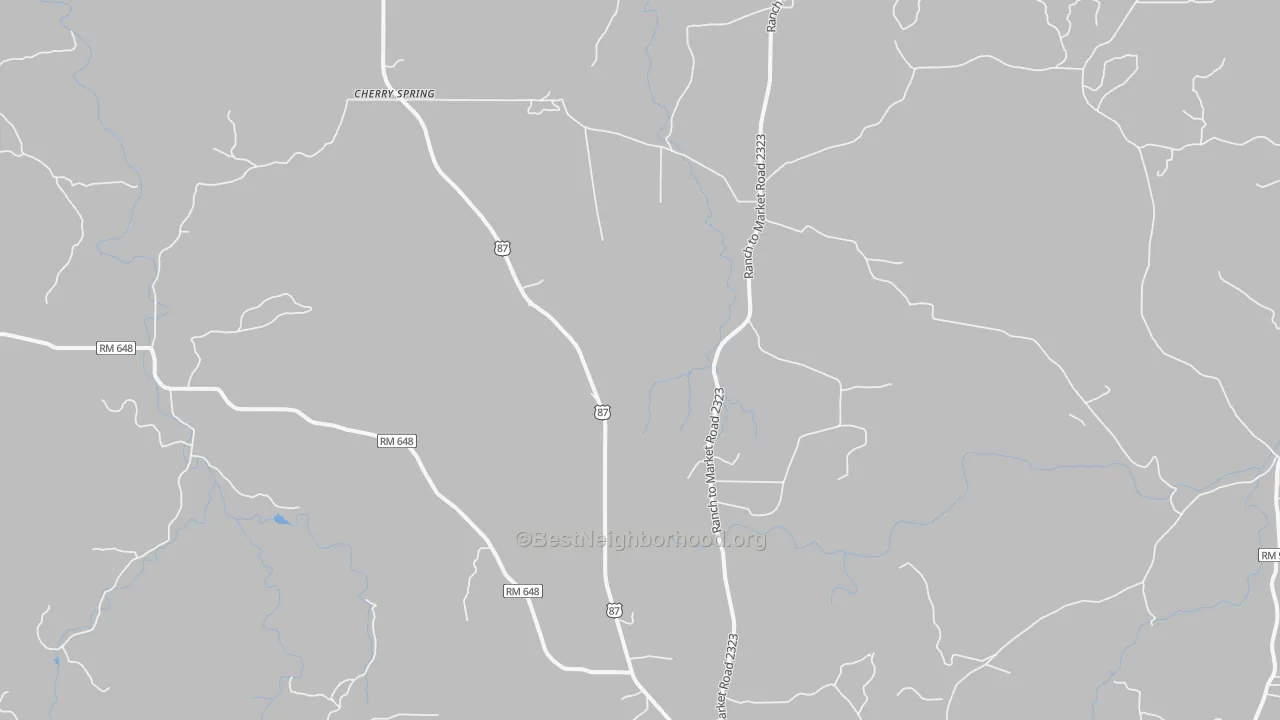 Transit Grade map of Cherry Spring, TX