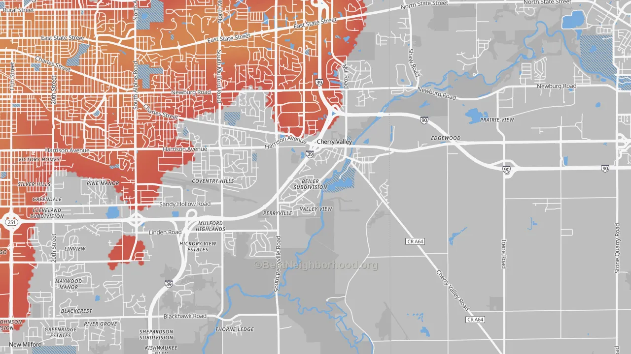 Transit Grade map of Cherry Valley, IL