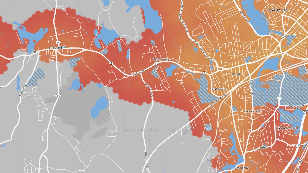 Transit Grade map of Cherry Valley, MA