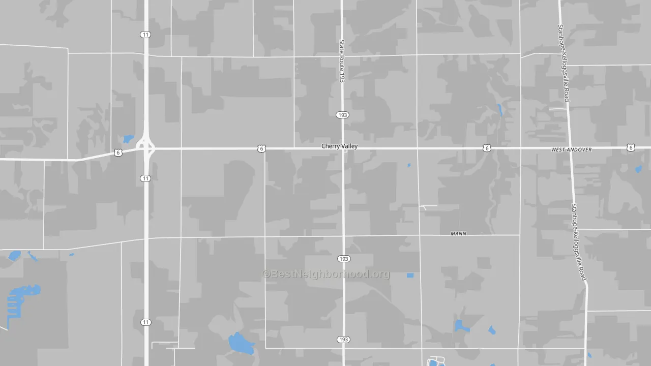 Transit Grade map of Cherry Valley, OH