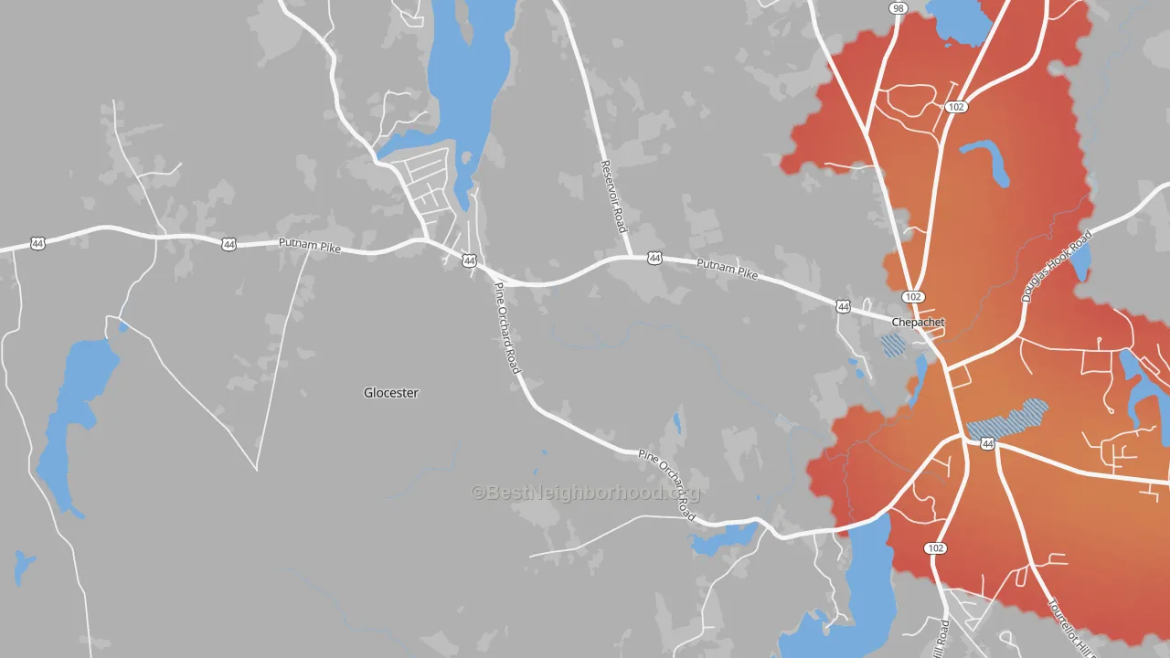 Transit Grade map of Cherry Valley, RI