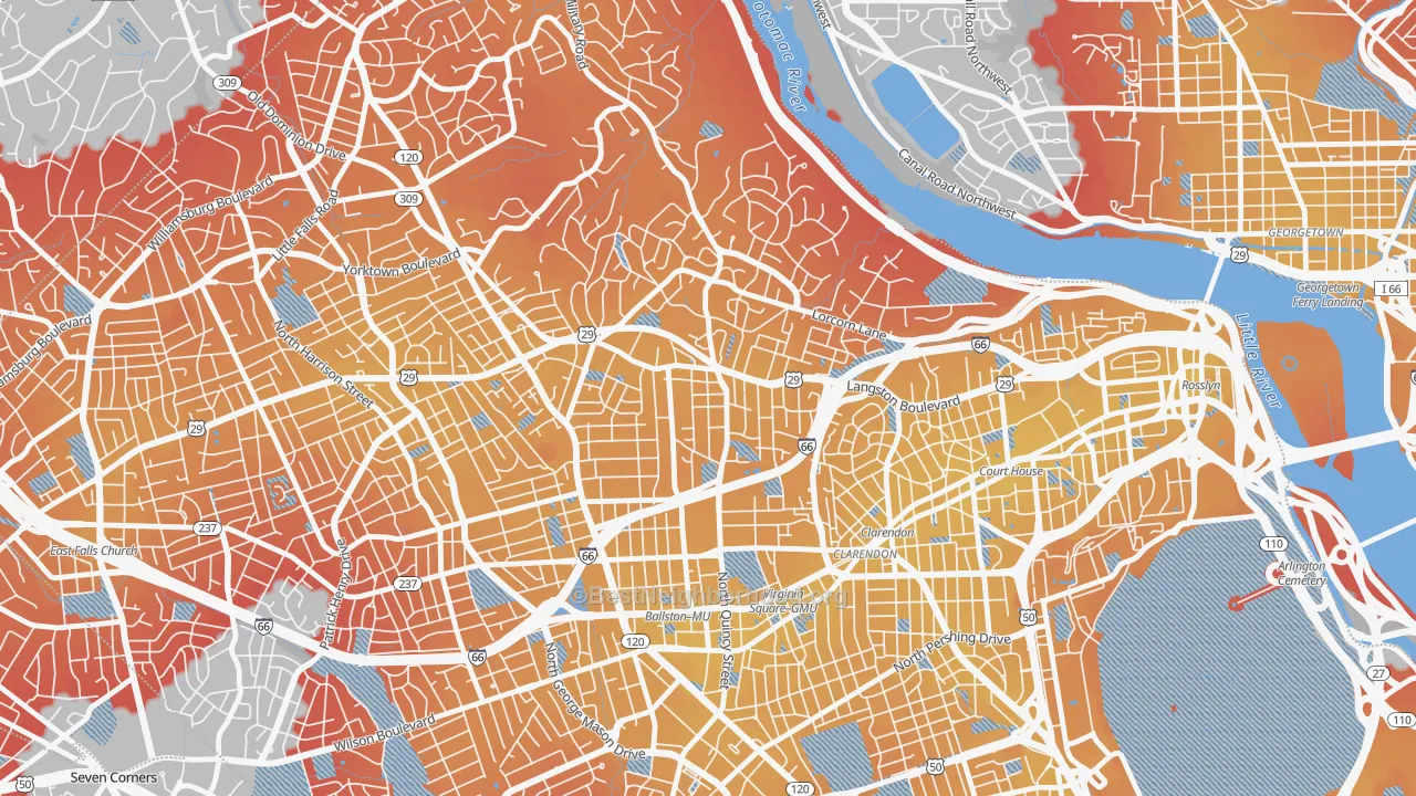 Transit Grade map of Cherrydale, Arlington, VA