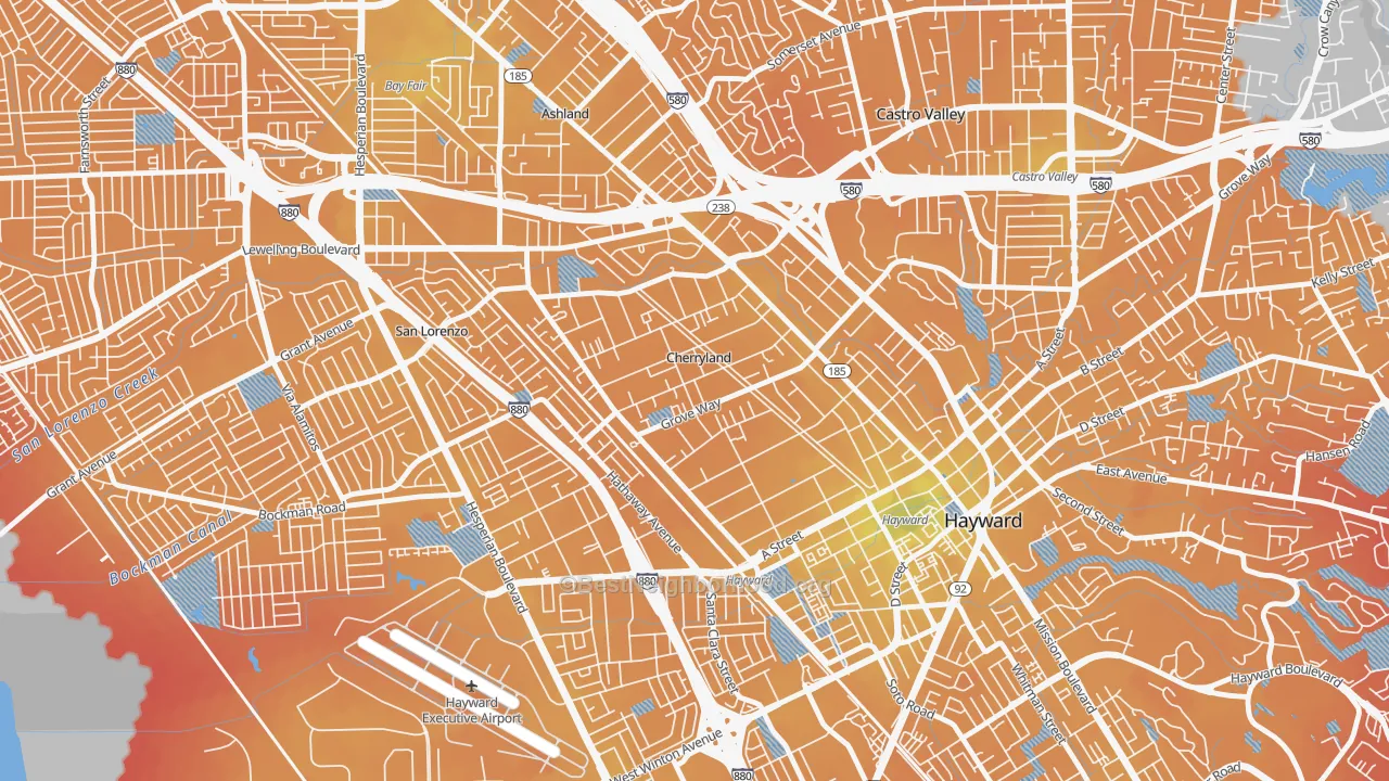 Transit Grade map of Cherryland, CA