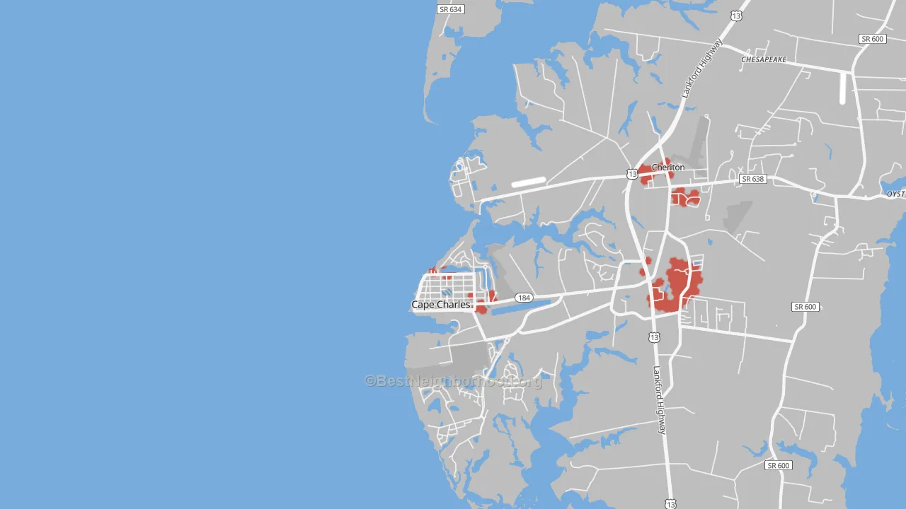 Transit Grade map of Cherrystone, VA