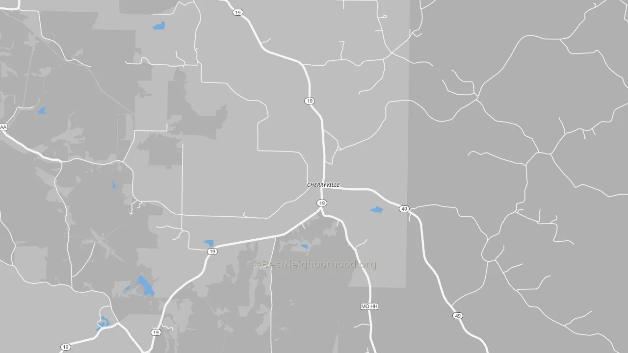 Transit Grade map of Cherryville, MO