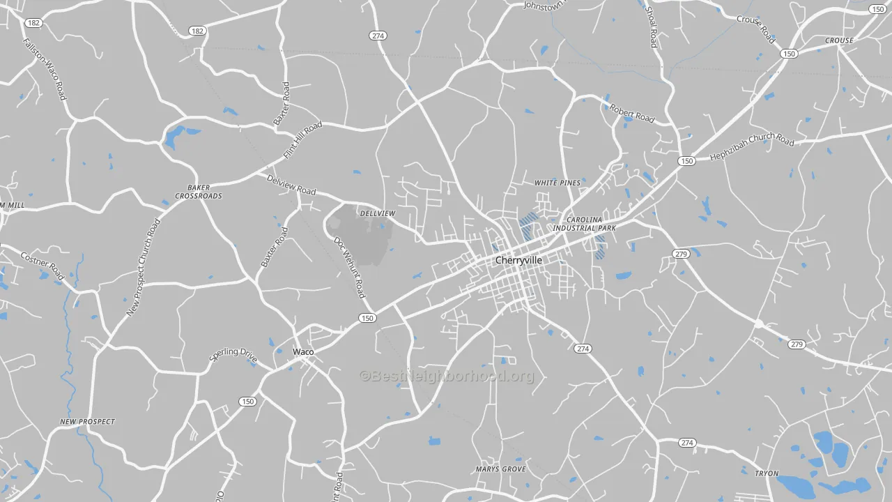 Transit Grade map of Cherryville, NC