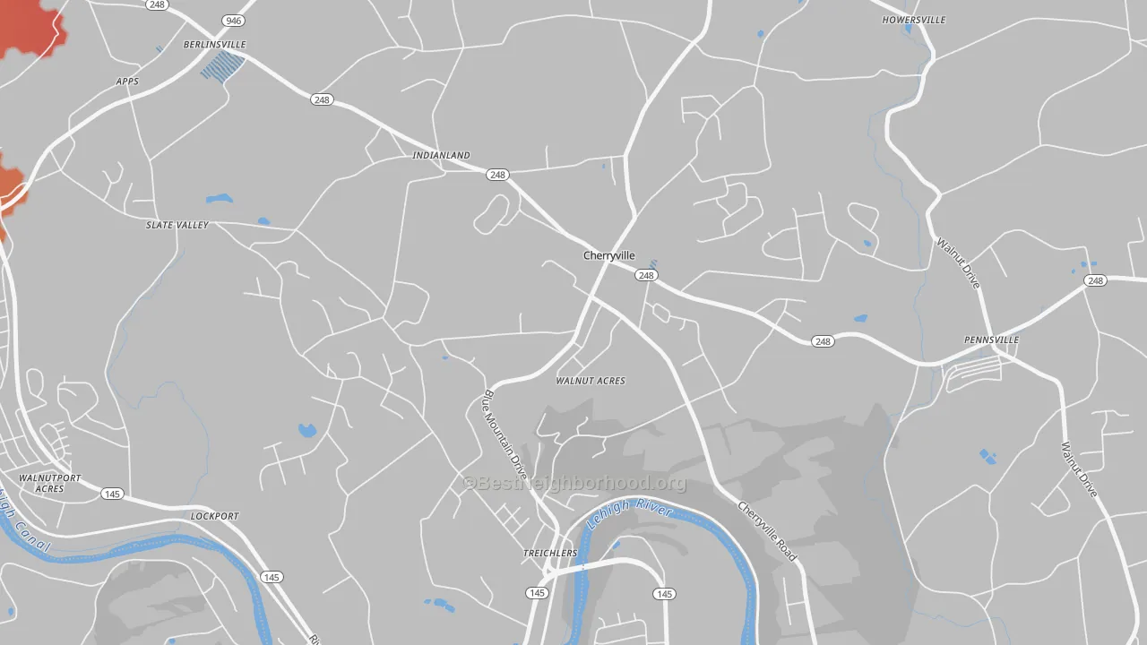 Transit Grade map of Cherryville, PA