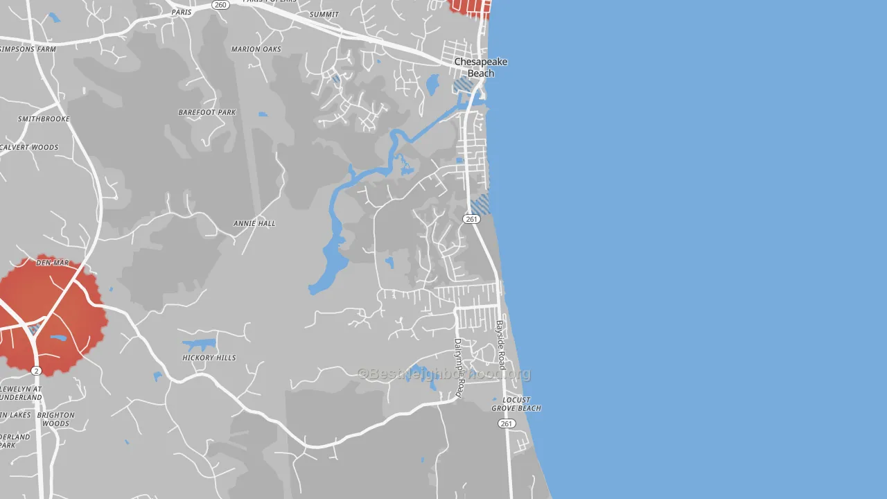 Transit Grade map of Chesapeake Beach, MD