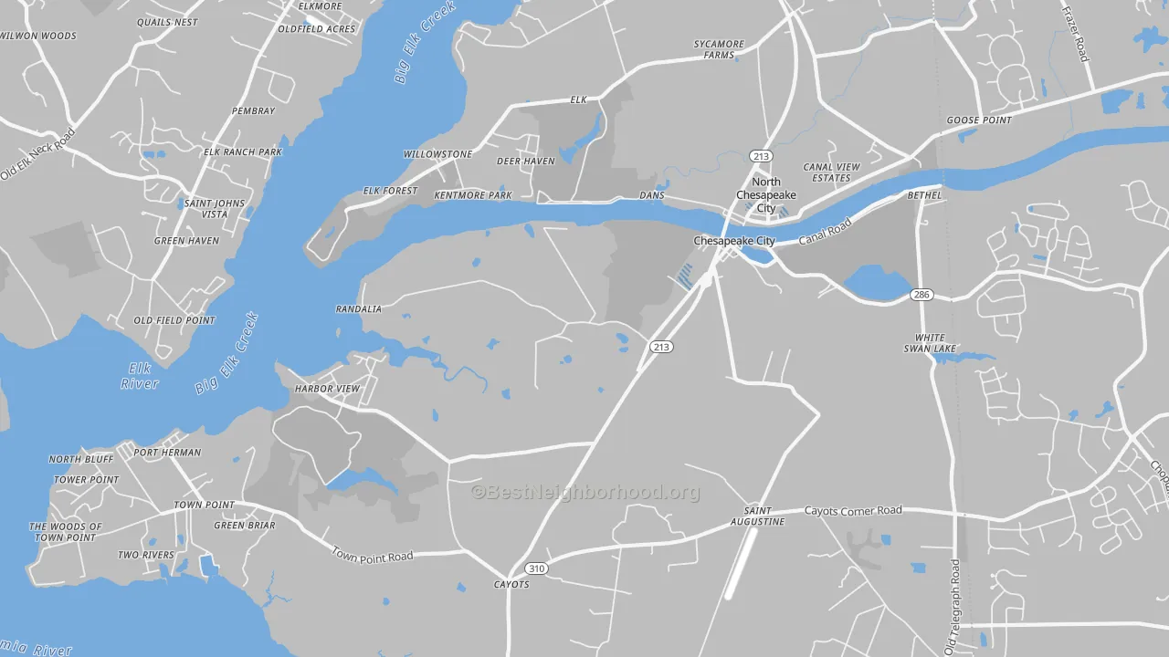 Transit Grade map of Chesapeake City, MD