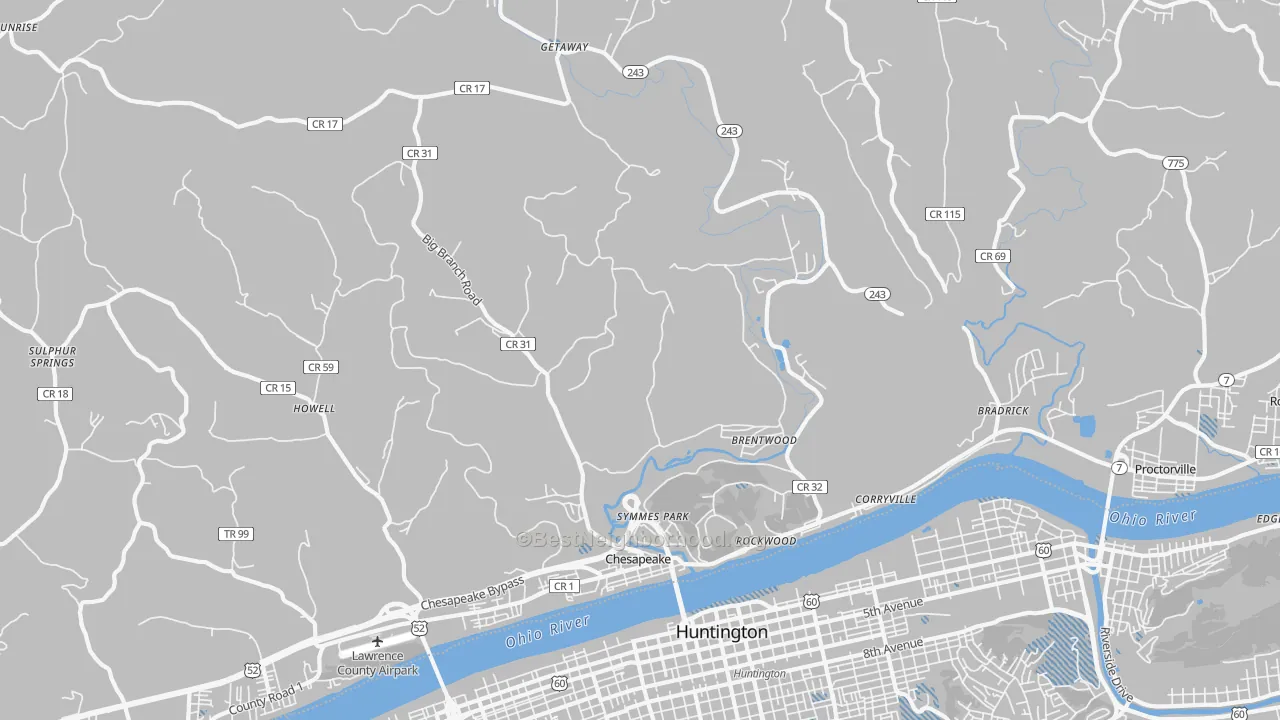 Transit Grade map of Chesapeake, OH