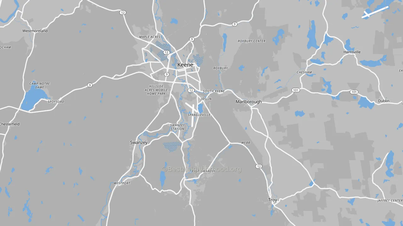 Transit Grade map of Cheshire County, NH
