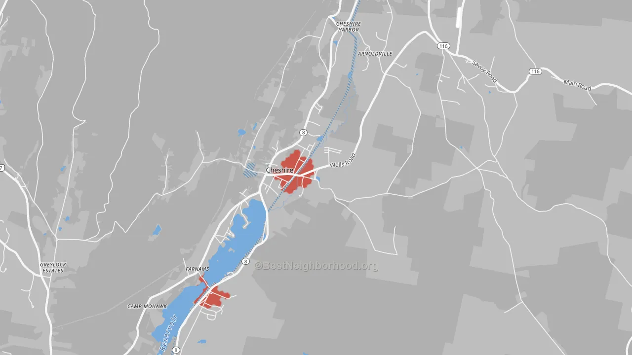 Transit Grade map of Cheshire, MA