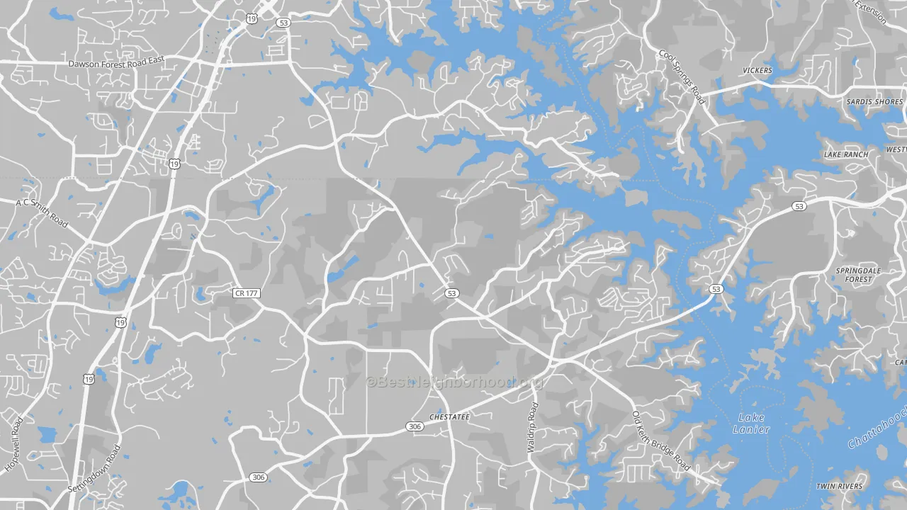 Transit Grade map of Chestatee, GA