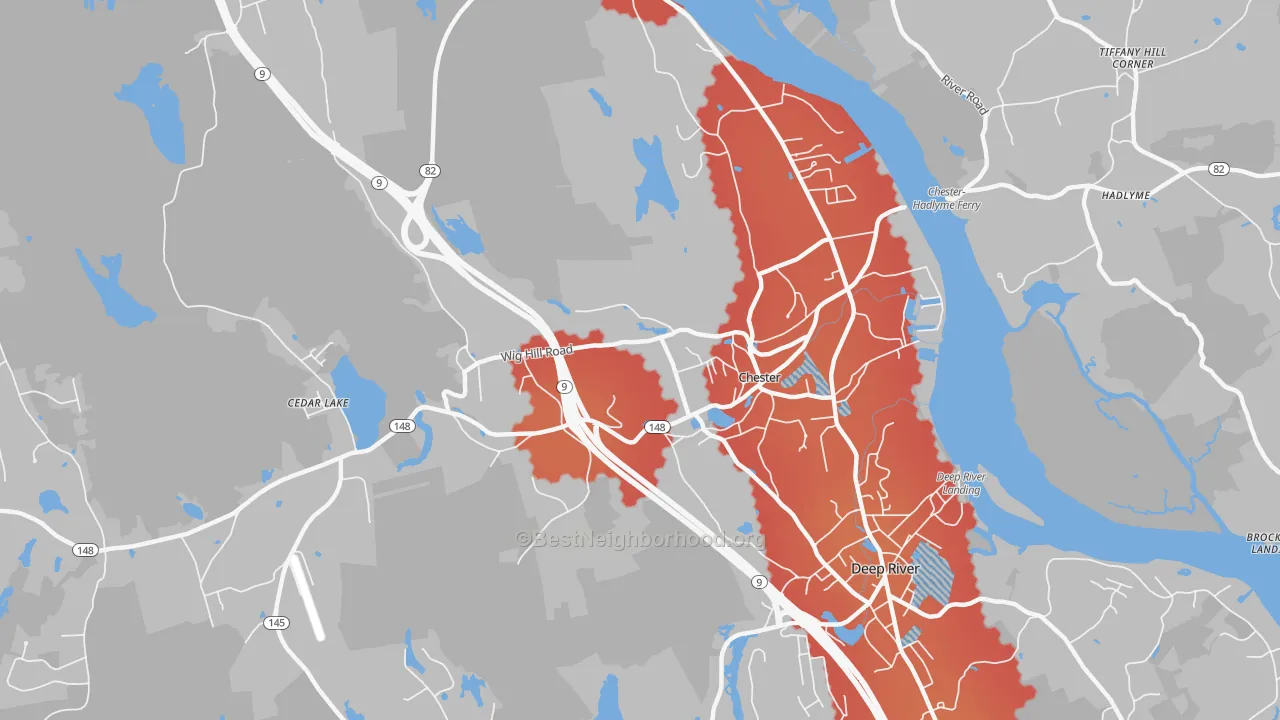 Transit Grade map of Chester, CT