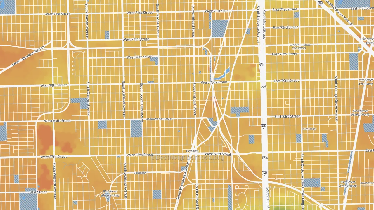 Transit Grade map of Chester Highlands, Chicago, IL