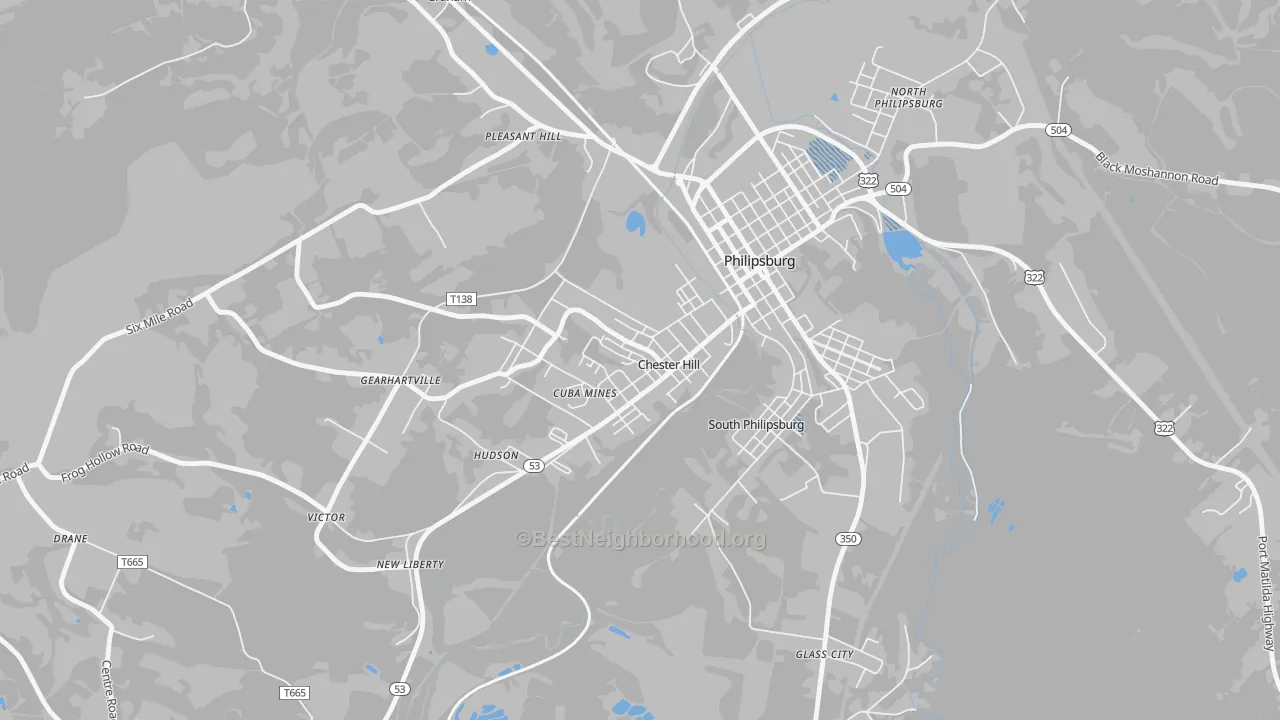 Transit Grade map of Chester Hill, PA
