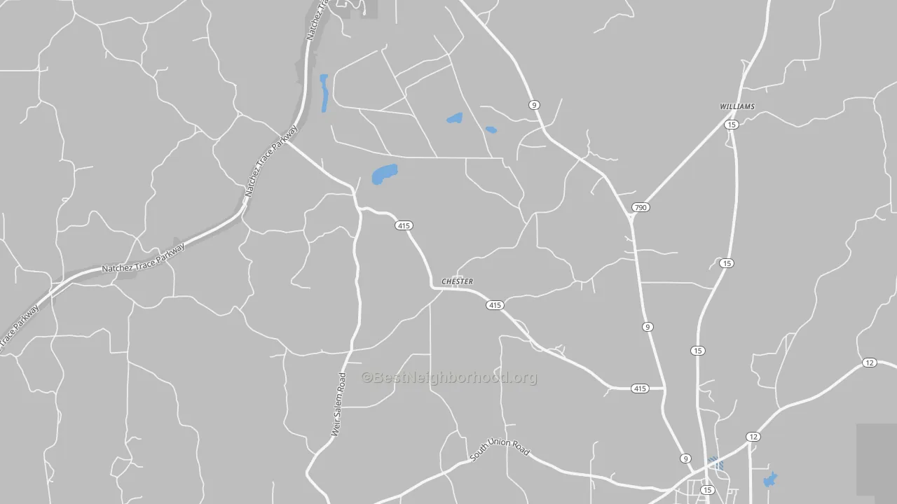 Transit Grade map of Chester, MS
