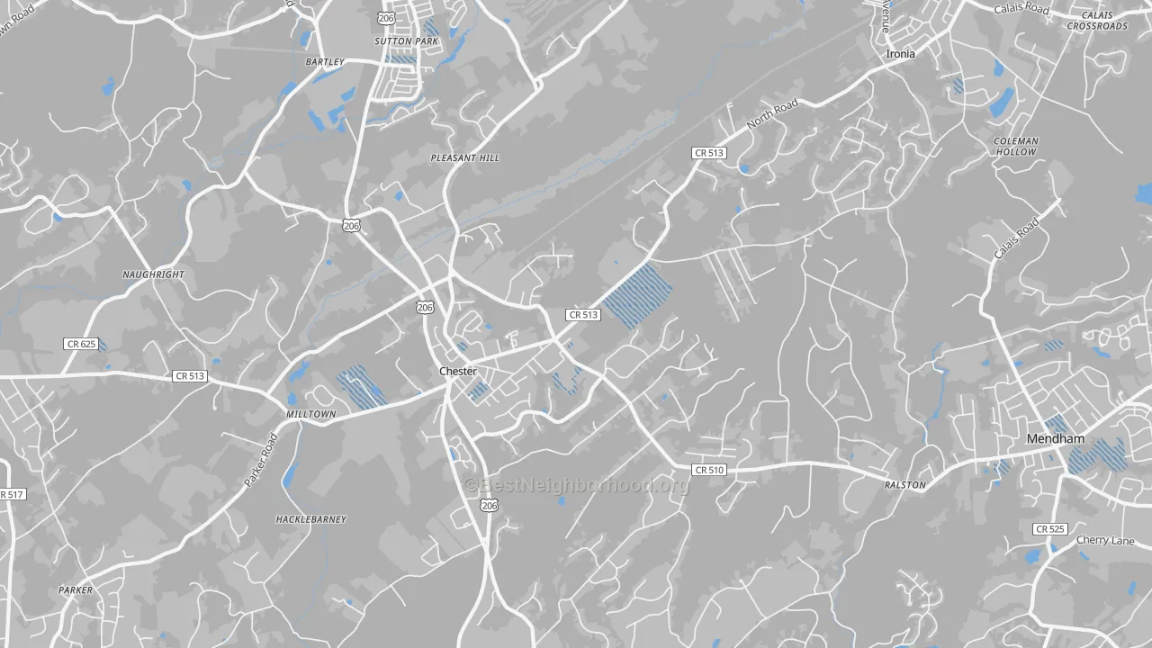 Transit Grade map of Chester, NJ