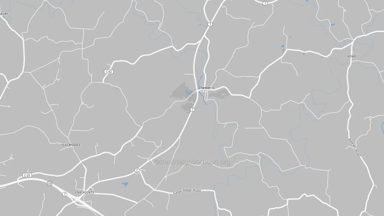 Transit Grade map of Chester, OH