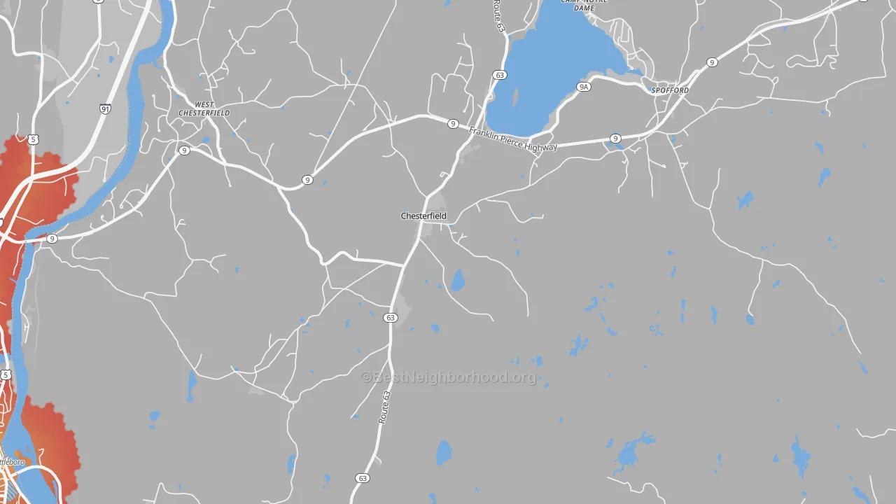 Transit Grade map of Chesterfield, NH