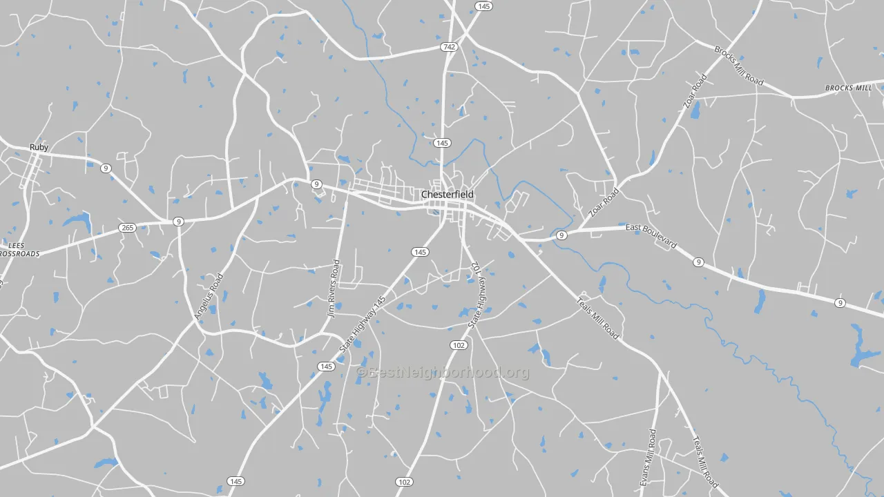 Transit Grade map of Chesterfield, SC