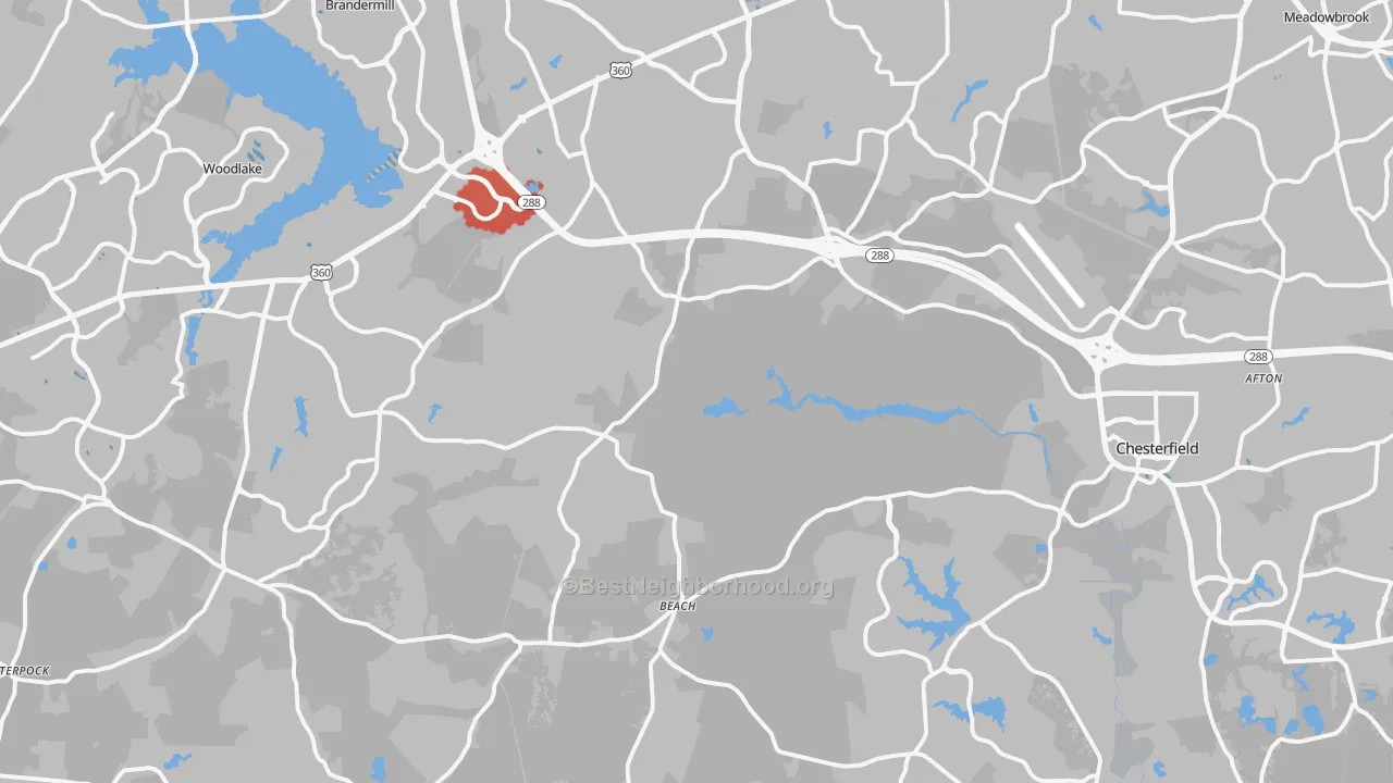 Transit Grade map of Chesterfield, VA