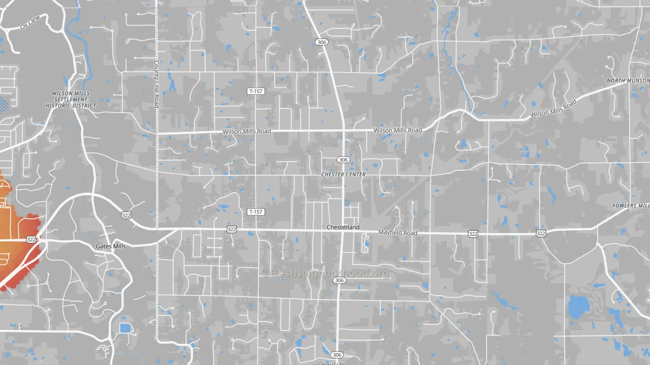 Transit Grade map of Chesterland, OH