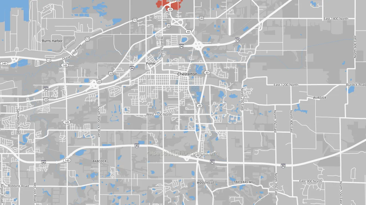 Transit Grade map of Chesterton, IN
