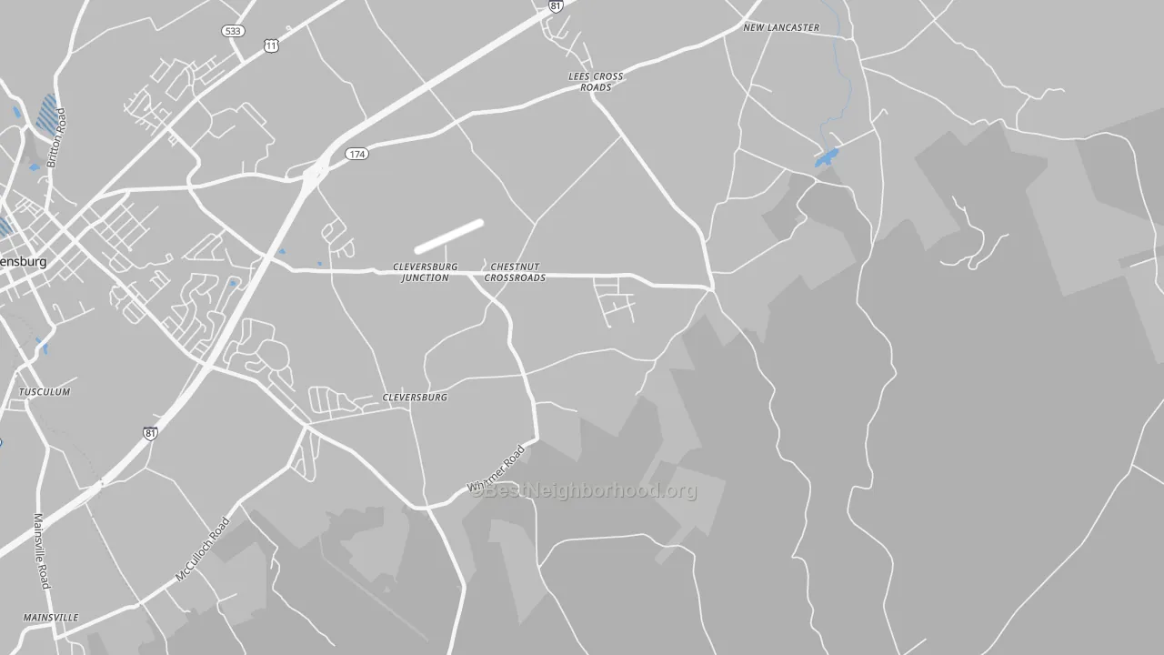 Transit Grade map of Chestnut Crossroads, PA