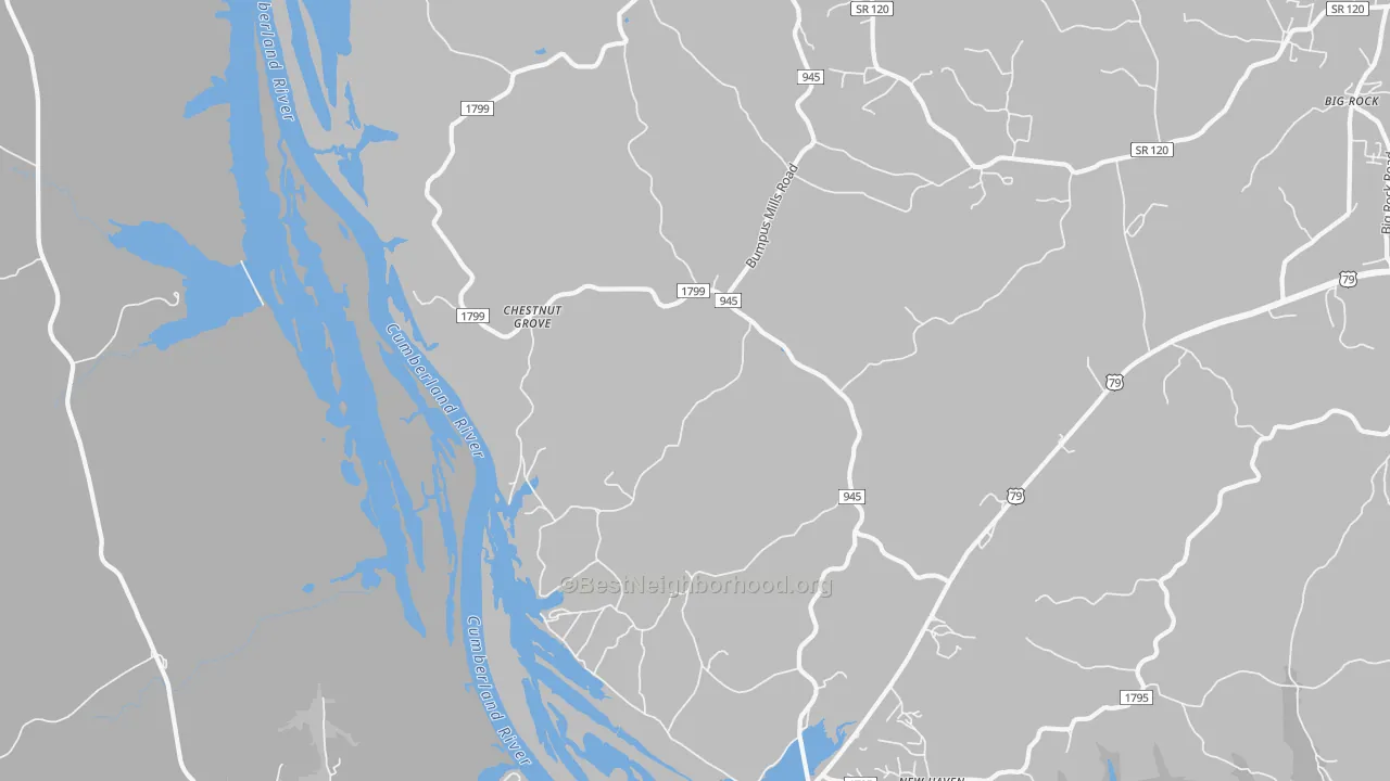 Transit Grade map of Chestnut Grove, TN